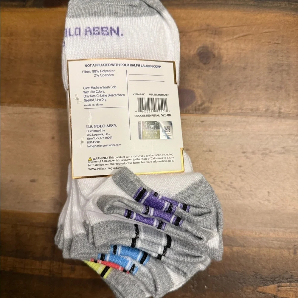 U.S. Polo Assn. Women’s Low Cut Moisture Control Socks 10 Pairs Gray White 4-10
